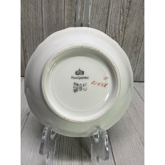 C.T. Carl Tielsch Altwasser Antique Serving Bowl Painted Floral Gold Rim #21558 - Picture 2 of 6